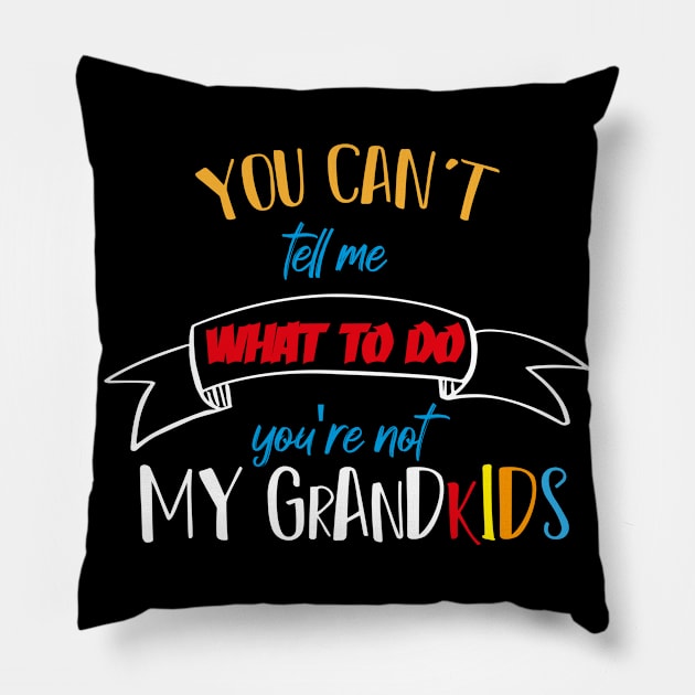 You Can't Tell Me What To Do You're Not My Grand kids Pillow by MerchSpot