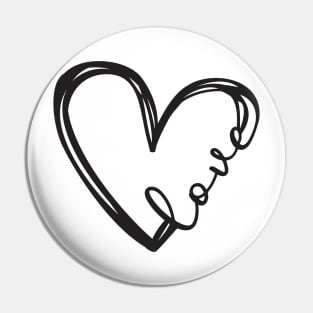 Black Love Heart Pin