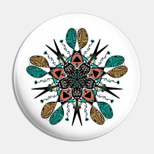 Trendy stylish multicolor print mandala. Hand drawn illustration. Posters and Art Prints Pin