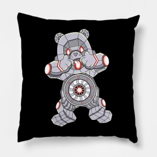 mecha cyborg care bear funny Pillow