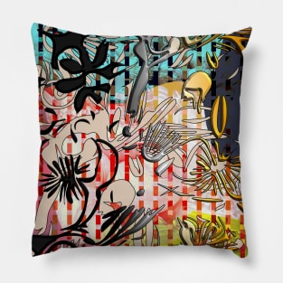 Geometric modern Boho abstract mid century stripes minimalist 180 Pattern Pillow