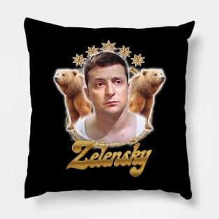 Zelensky Ukraine // Retro Fan Art Design Pillow