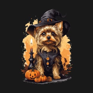 A witch's familiar Halloween Yorkshire Terrier T-Shirt