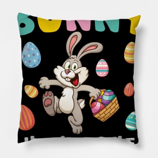 Follow The Bunny He Has The Chocolate Funny Easter Pillow