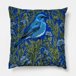 Nevada Mountain Bluebird And Sagebrush 2 Pillow