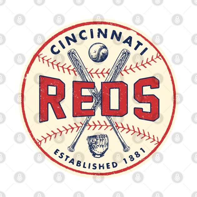 Cincinnati Reds 1 by Buck Tee Originals by Buck Tee