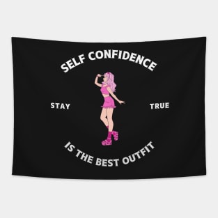 Self confidence is the best outfit lilac Tapestry