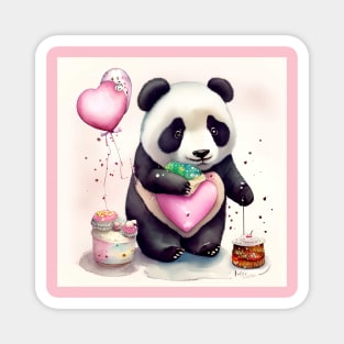 Heart-Shaped Treats for Panda Bear Magnet