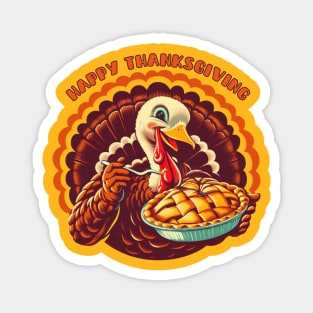 Happy Thanksgiving Turkey retro Magnet