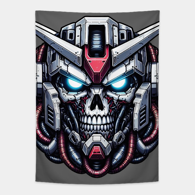 Biomech Skull S01 D64 Tapestry by Houerd