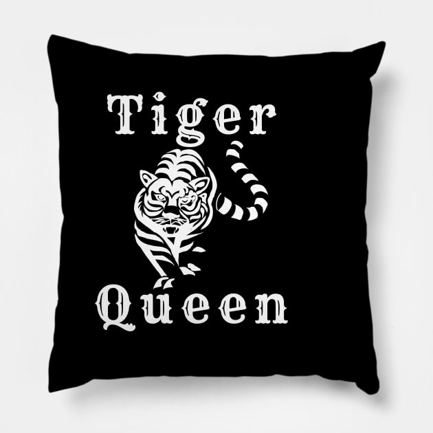 white tiger queen Pillow by gossiprag