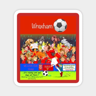 Its raining cats and dogs. Wrexham supporters funny sayings. Magnet