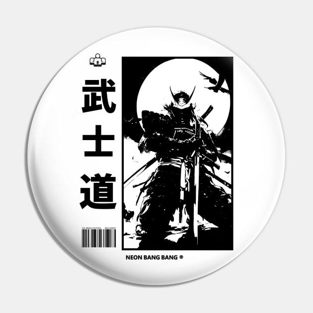 Japanese Samurai Warrior Anime Streetwear White Pin by Neon Bang Bang