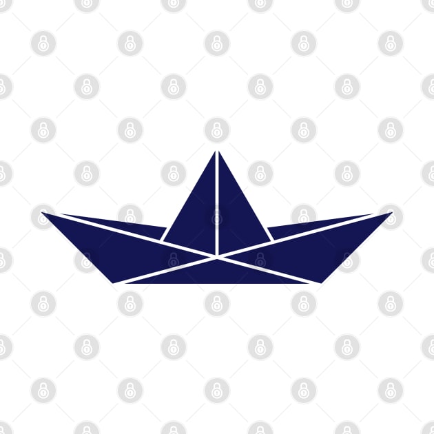 Paper Boat / Paper Ship / Icon (Navy) by MrFaulbaum