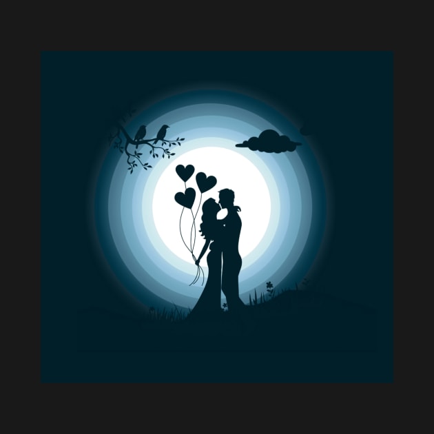 Couple love feel Graphic landscape vactor Art by Tshirtstory
