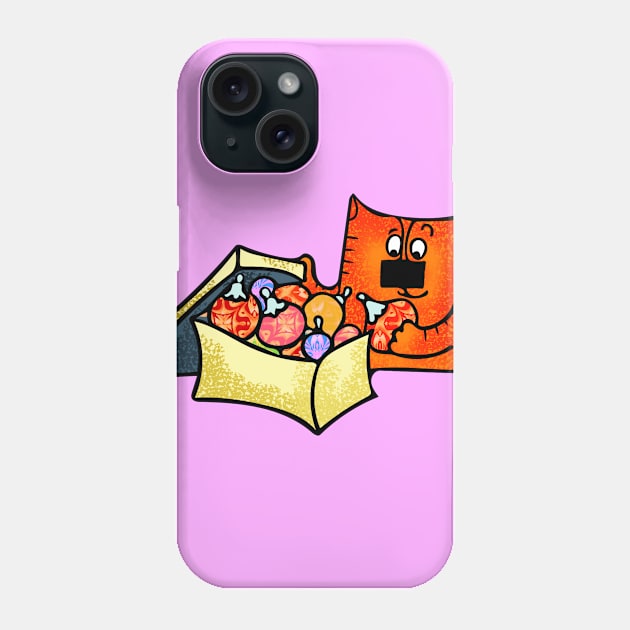 Cat and ornaments Phone Case by maryglu