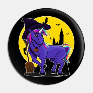 Halloween Witch Unicorn Pin
