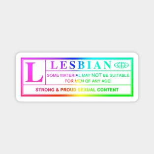 lesbian warning label Magnet