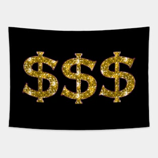 Golden Dollar Signs Tapestry