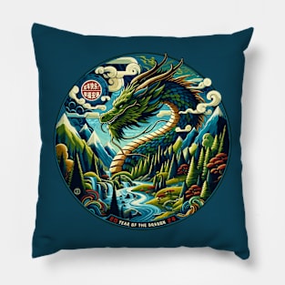 Serpentine Dragon's Oasis - Year Of The Dragon 2024 Pillow