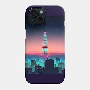 Vintage blue Tokyo tower Phone Case