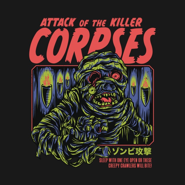 Attack of the Killer Corpses // Creepy Horror Mummy Zombie // Vintage Horror Comic by SLAG_Creative
