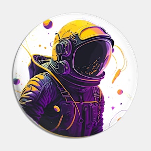 galaxy austronaut, fade cororfull, space, interstellar Pin