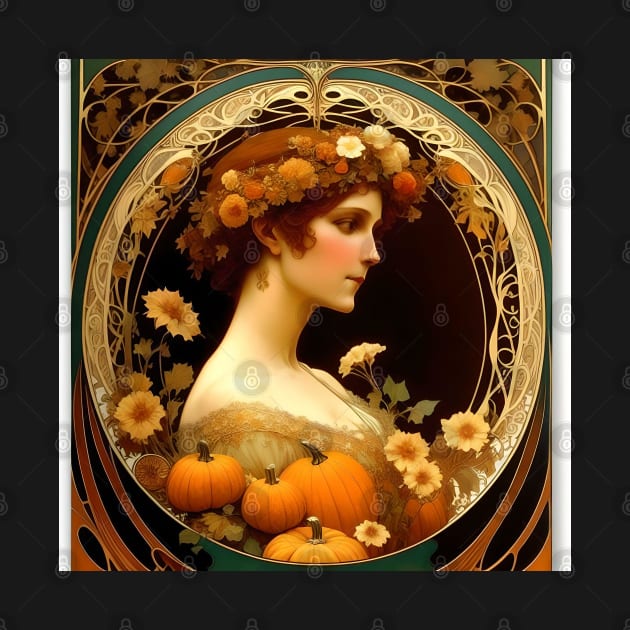 Pumpkin - AI - Art Nouveau - E by Oldetimemercan