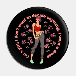 Funny girl in red roses Pin