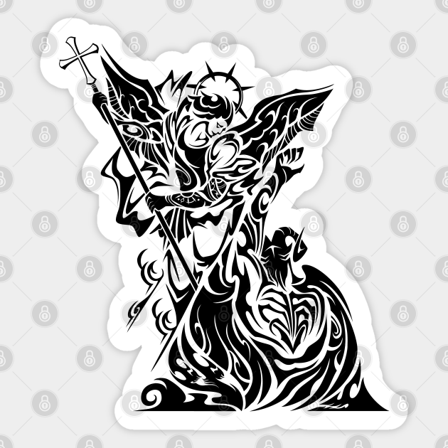 Angel and Devil - Tribal Tattoo - Sticker | TeePublic Angel and Devil - Tribal Tattoo - Sticker | TeePublic