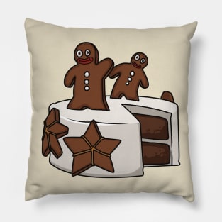 Gingerbread cake cartoon illustration Pillow