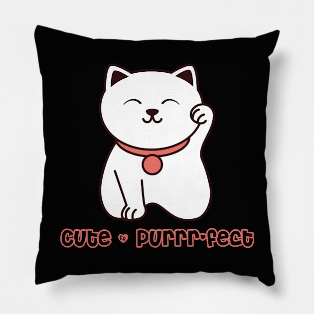 Funny Sweet Cat Pillow by Dots & Patterns