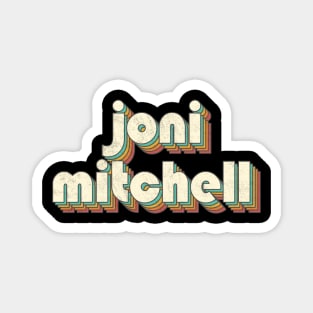 Retro Vintage Rainbow Joni Letters Distressed Style Magnet