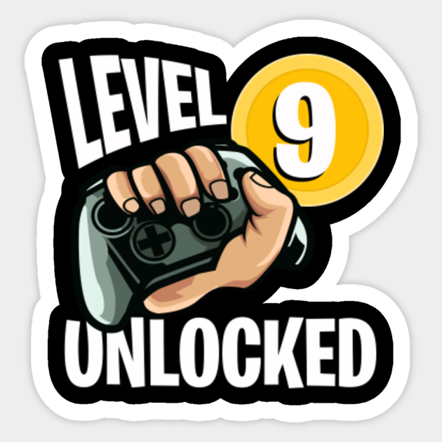 Level 9 Unlocked Video Gamer 9th Birthday T Shirt Level 9 Complete Pegatina Teepublic Mx