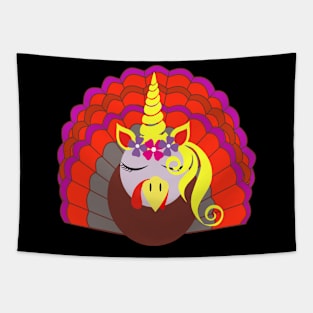 unicorn turkey thanksgiving gift Tapestry