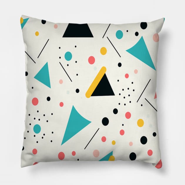 Retro 90's pattern aesthetic Pillow by Xinamba