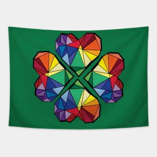 rainbow geometric clover Tapestry