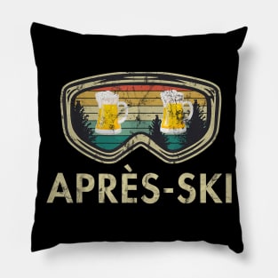 Aprs Ski Beer Skiing Snowboard Skier Mountains Outfit Gift Pillow