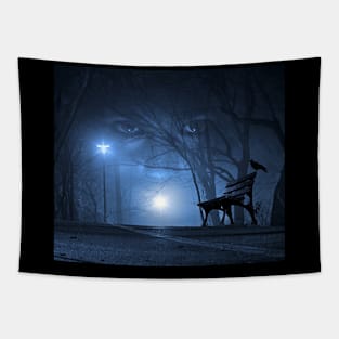 Eyes in the Dark Creepy Night Tapestry