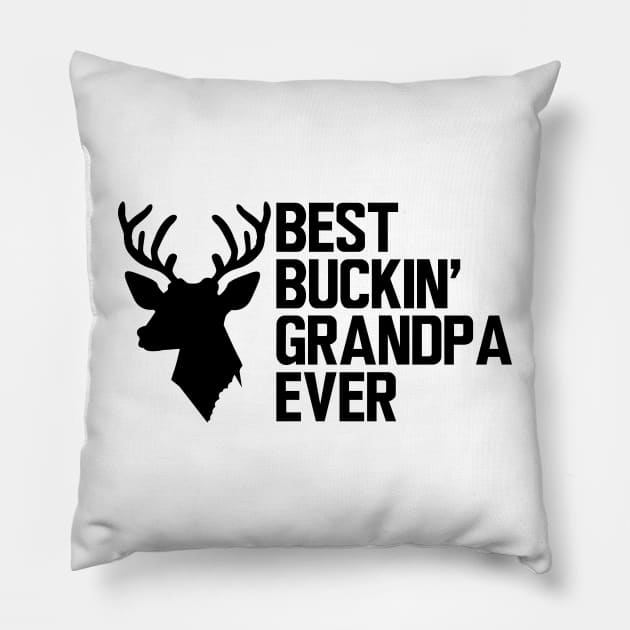 Deer Hunter Grandpa - Best Buckin' Grandpa Ever Pillow by KC Happy Shop