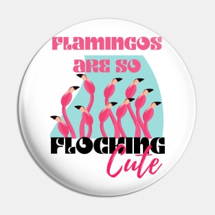 Flocking Cute Flamingos Summer Beach Vibe Pin