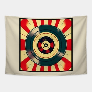 Red White and Blue Vintage Vinyl Record Tapestry