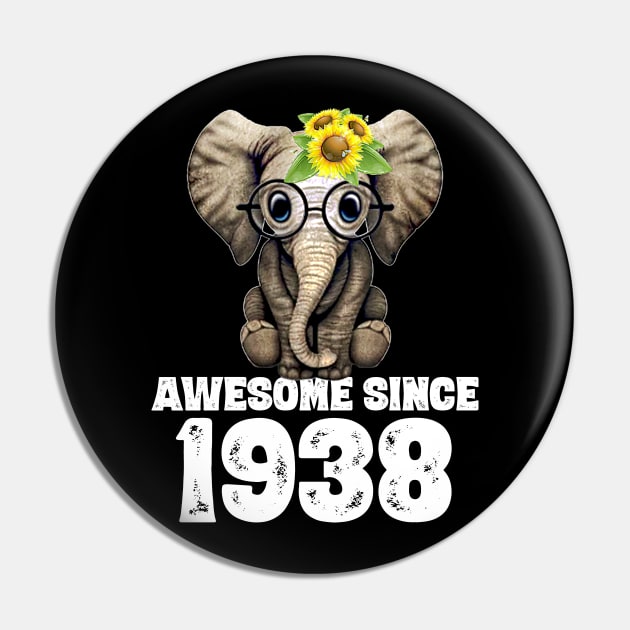 Awesome since 1938 82 Years Old Bday Gift 82th Birthday Pin by DoorTees