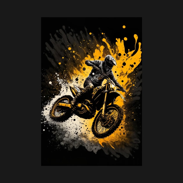 Dirt Bike With Paint Orange Splash Design by KoolArtDistrict