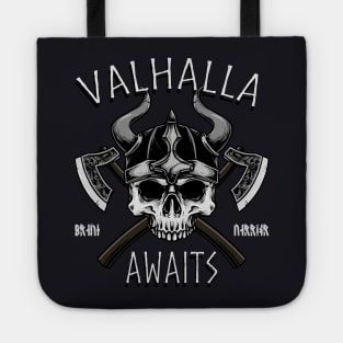 Valhalla Awaits Viking Skull Tote