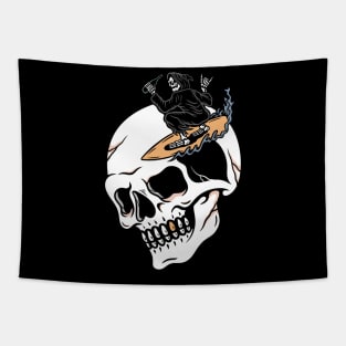 Wave skull Tapestry