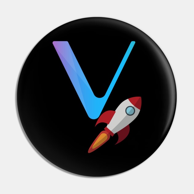 Vechain crypto to the moon Pin by Fabled Rags 