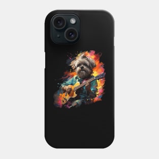 Shih Tzu Playing Guitar Phone Case