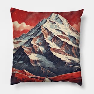 Grossglockner Alpine Road Austria Vintage Travel Retro Tourism Pillow