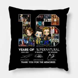 16 Years Of Supernatural Signature Thank You Pillow